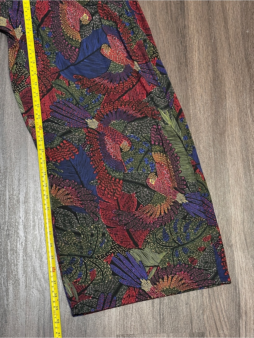 Rachel Zoe Tropical Bird Print Palazzo Pants Wide Leg High Rise Boho Flowy - Picture 4 of 11